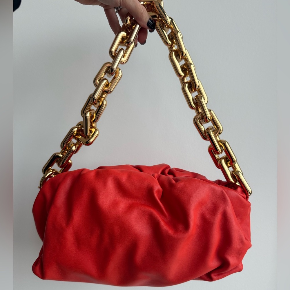 New beautiful orange soft calf leather